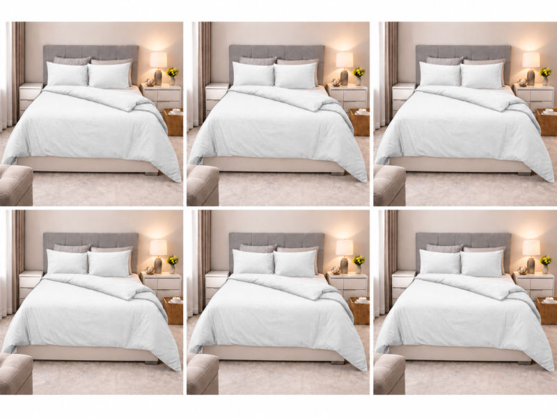 Everyday Collection Duvet Cover Set - Plain - 90GSM- (6Sets) Optical White - Double