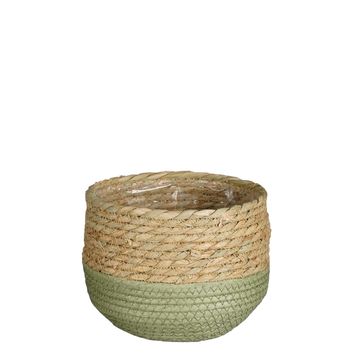 Jorck basket round green - h15xd18cm