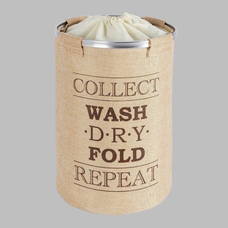 LAUNDRY BASKET 68L - RINGO - BEIGE
