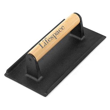 Lifespace Cast Iron Meat / Bacon Press - Rectangle