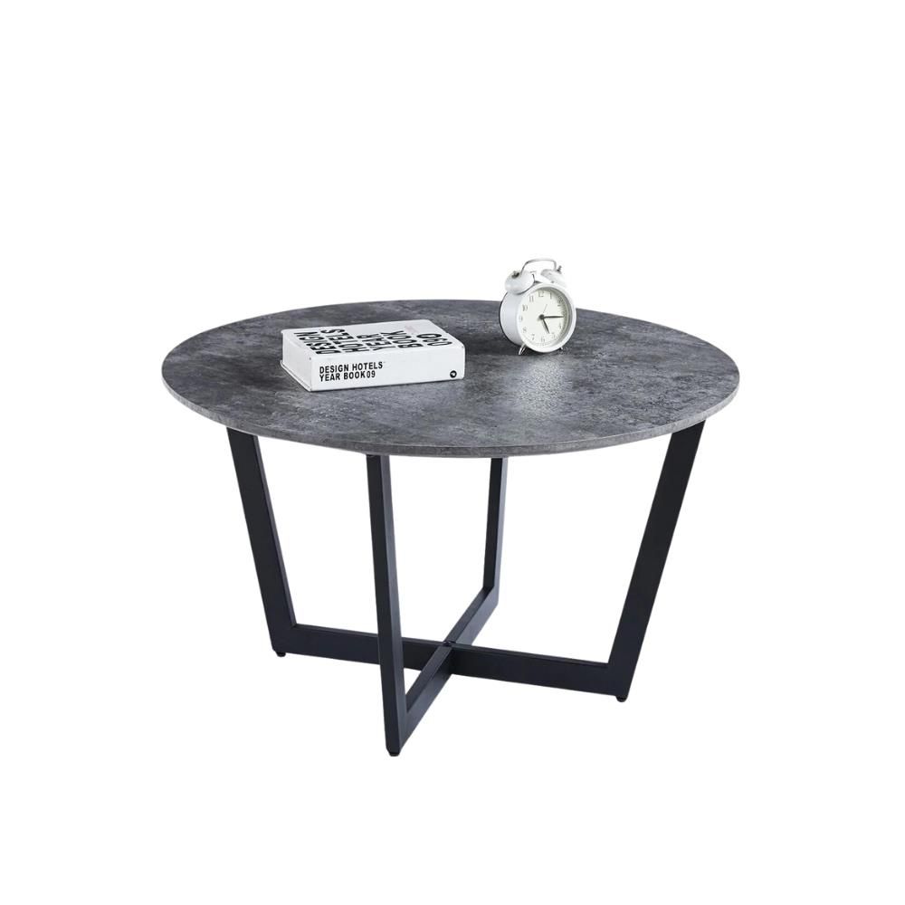 Rose 80cm Round Coffee Table - Grey Concrete