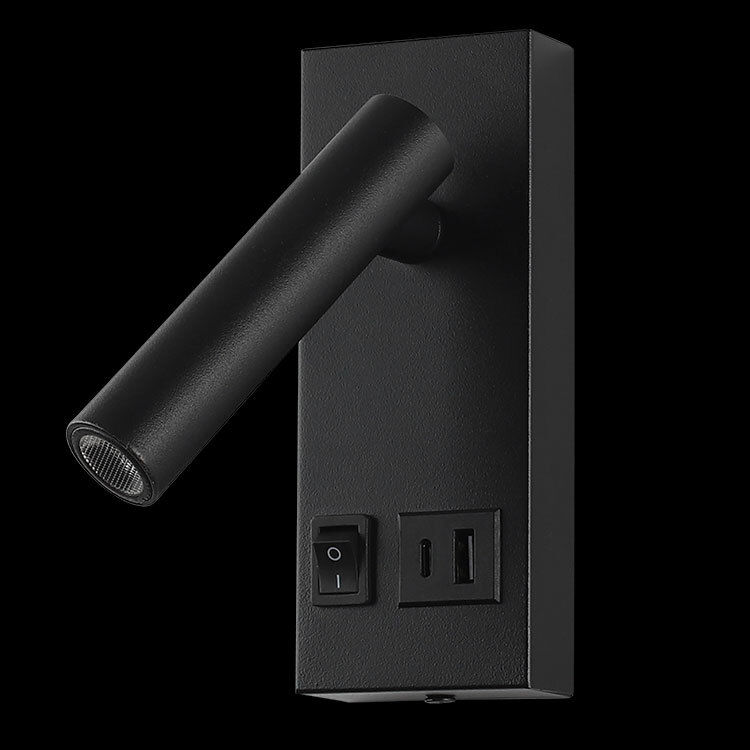 230v 2W LED Reading Light with USB & USB-C Por