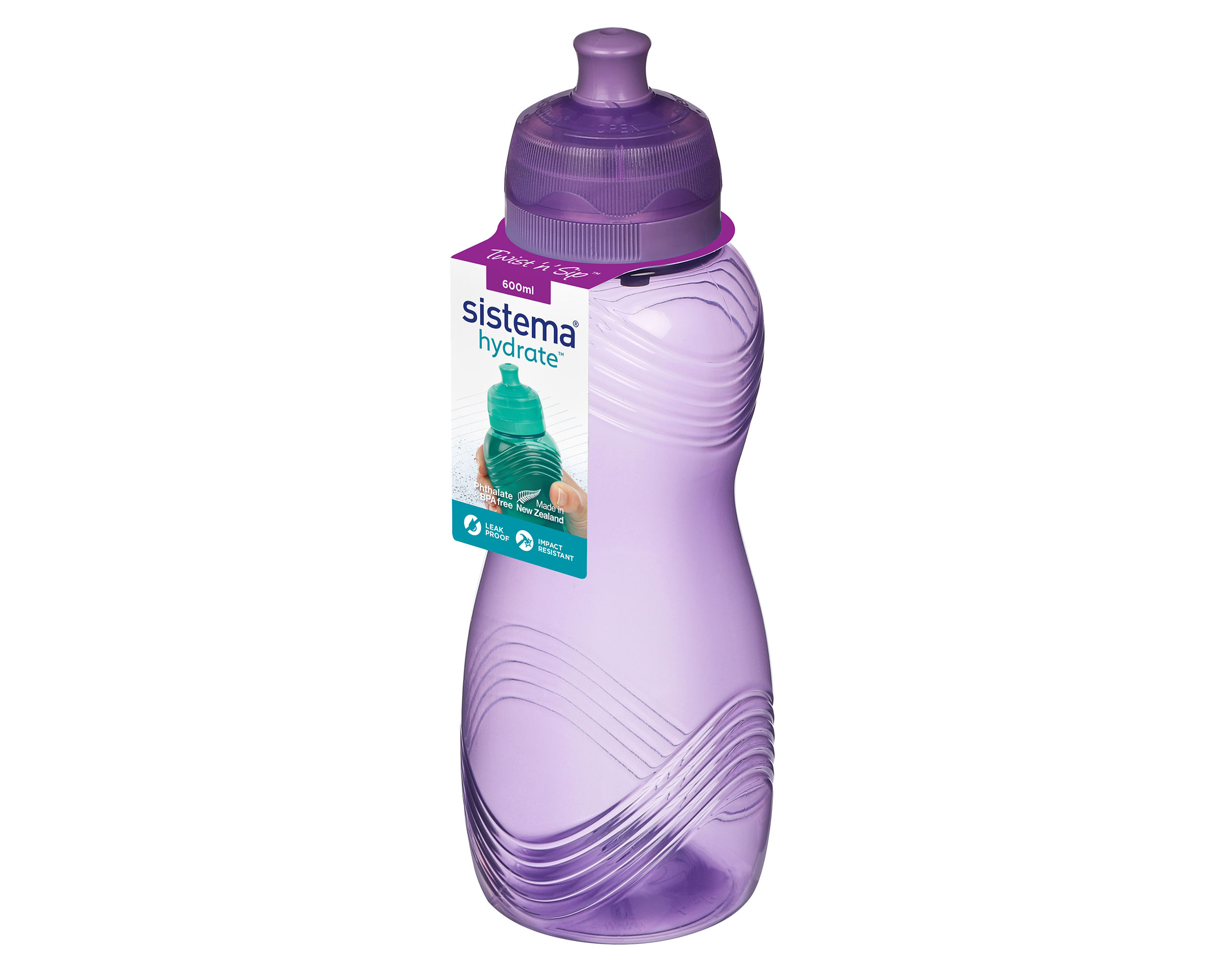 Sistema Sistema - 600ml Wave Bottle - Purple