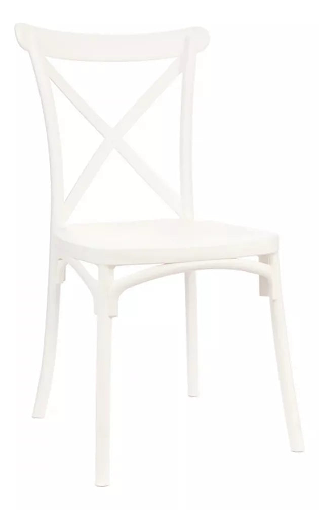 Cross Back Dining Chair - White - Fine Living SET OF 2