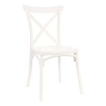 Cross Back Dining Chair - White - Fine Living SET OF 2