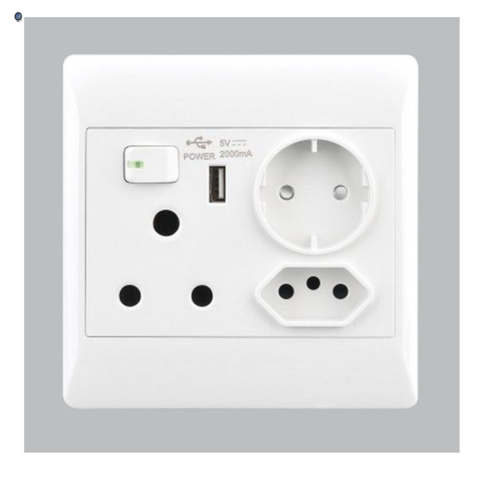 16 AMP Plug + New RSA Socket + USB + SchukoÂ  â€“ 4 X 4