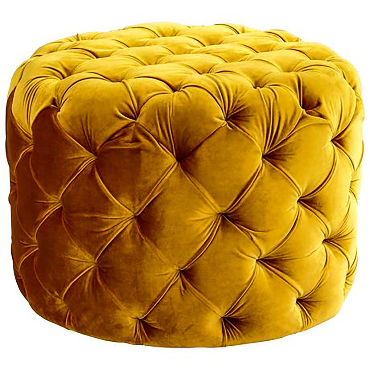 Paris Mustard Round Ottoman