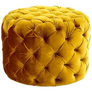 Paris Mustard Round Ottoman