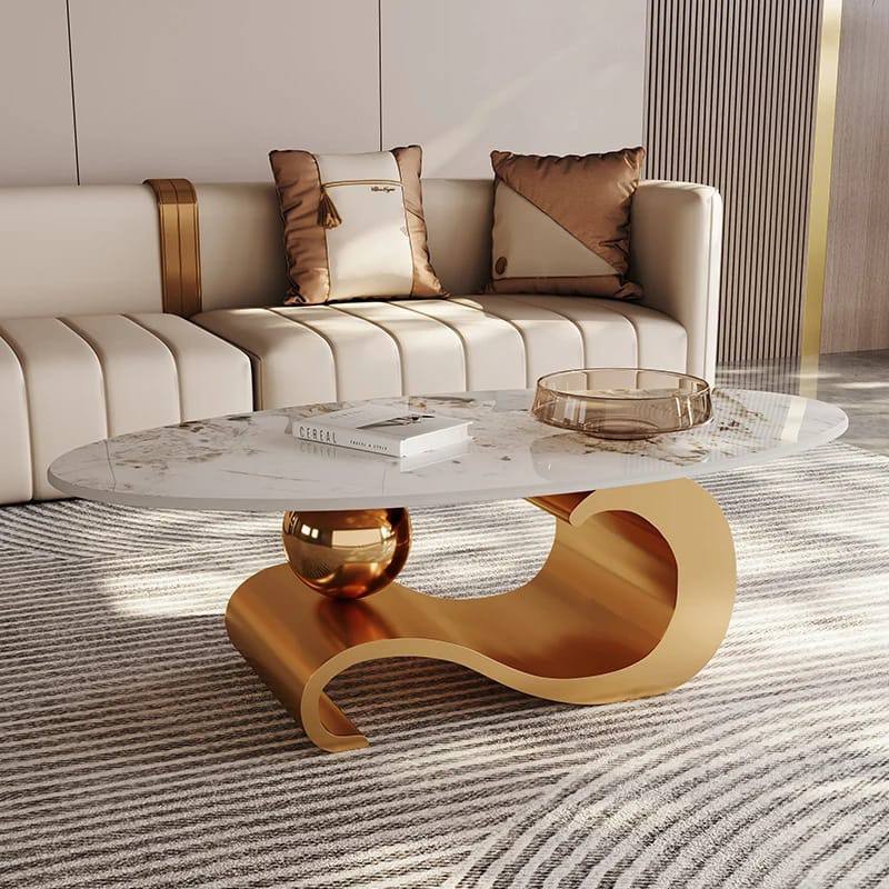 Gold Ball Modern Coffee Table