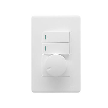 SYNERJI DIMMER DIAL SWT DECO 2 LEVER+LIGHT 4X2 - White