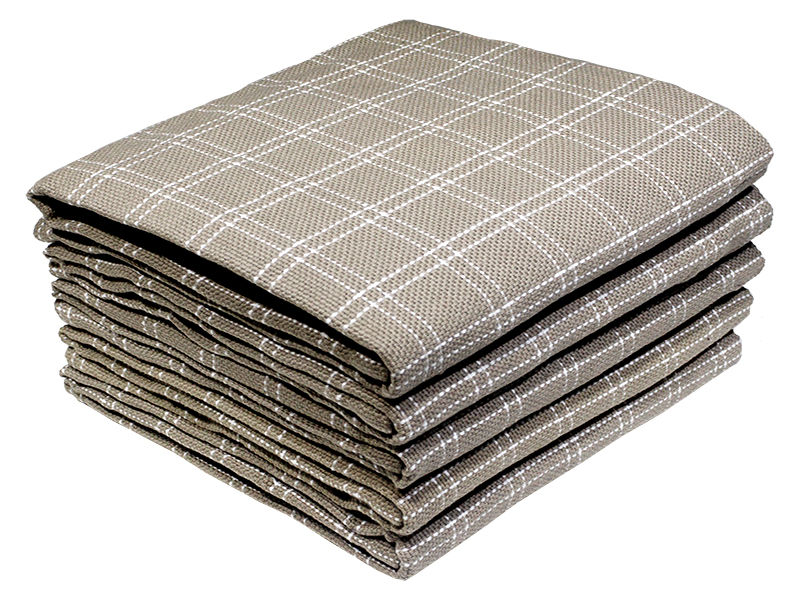 Multipurpose, Easy Fit, Absorbent Kitchen Towel - Design 2608 - 052x72cms - (05 Pc Pack) - Checks - Greige