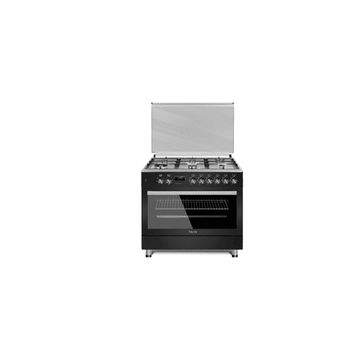 Ferre Free Standing 5 Gas Burners 90cm Gas/Electric - With Display- Black