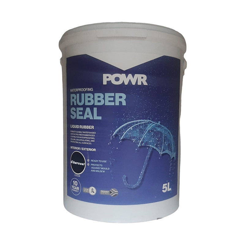 POWR Rubber Seal Waterproofing Charcoal 5 Litre