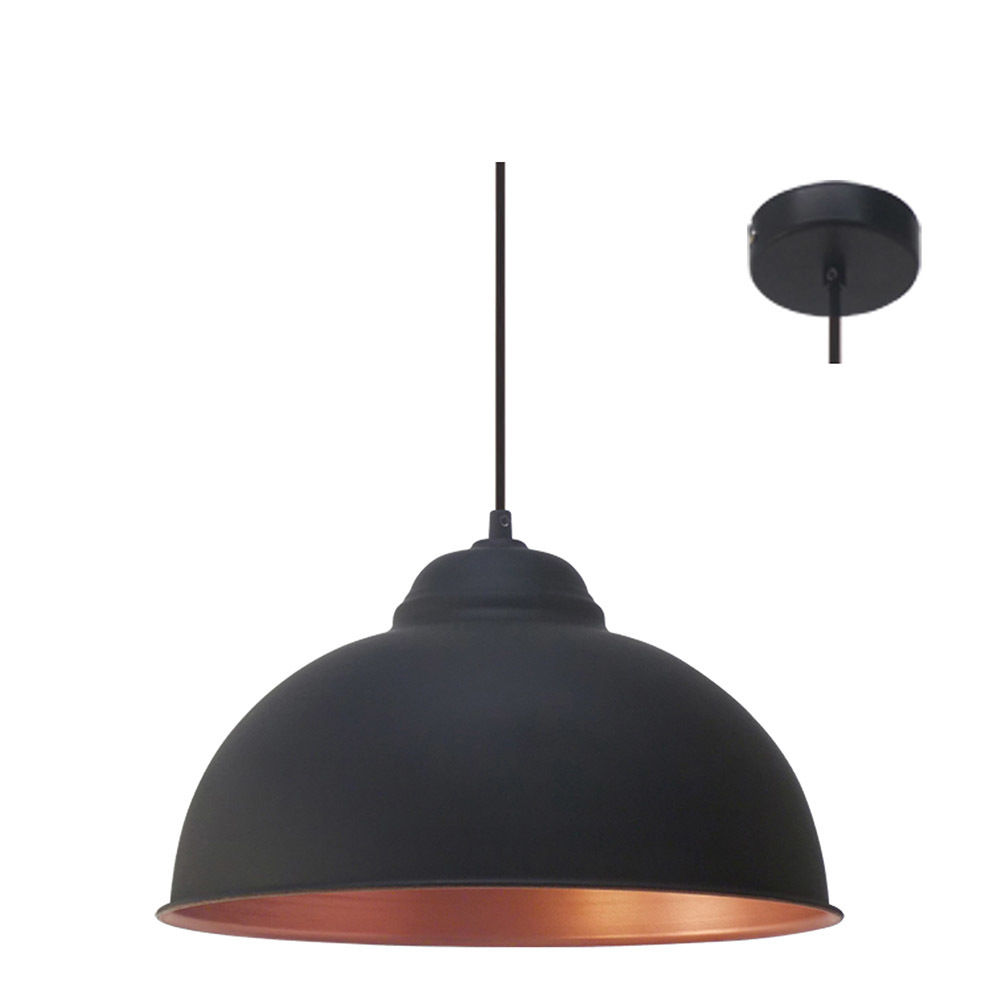 Truro2 - Pendant - 370mm - Black/Copper