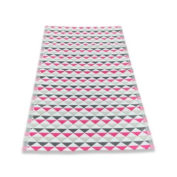 Rug It Up Indoor & Outdoor Plastic Waterproof Reversible Rug - Pink Triangle 2 x 1.2m