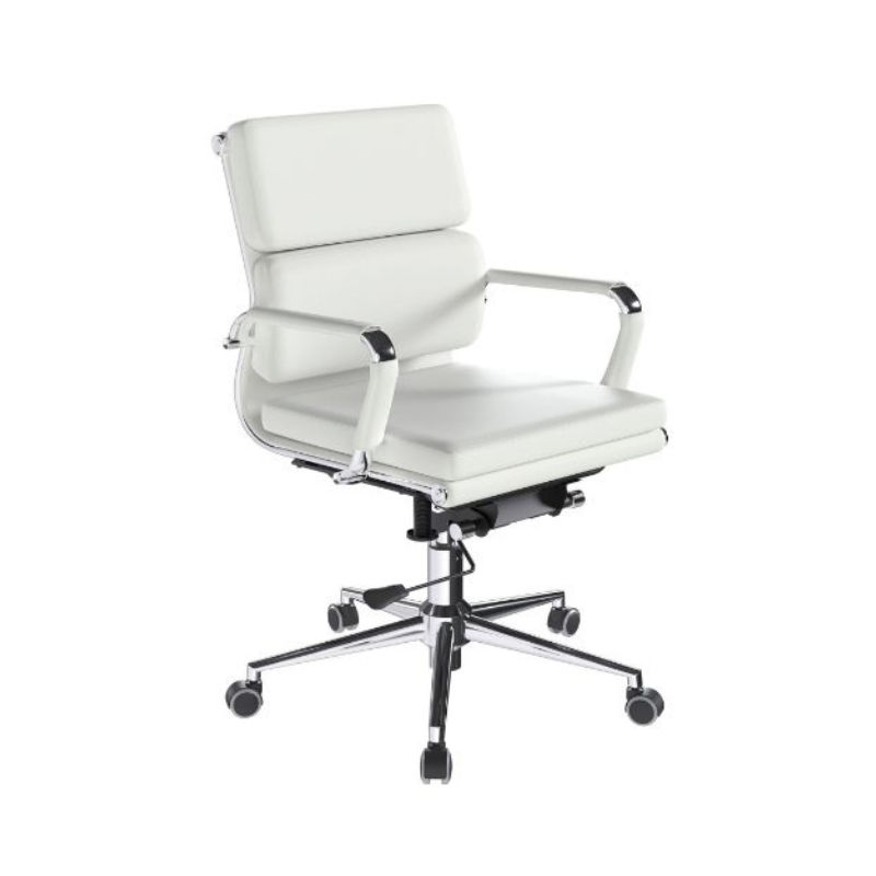 GOF Furniture – Lorah White Mid-Back Office Chair