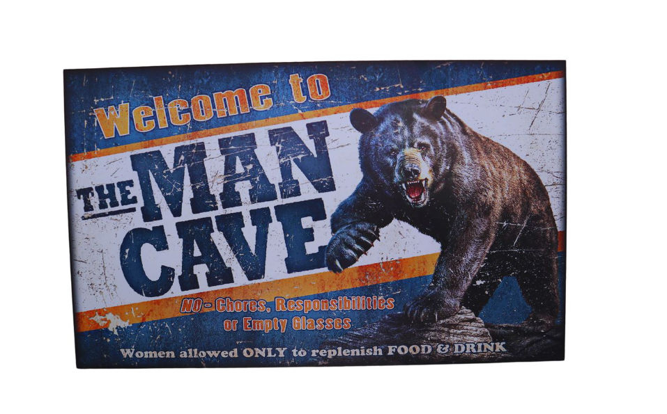 Ultimate Man Cave Bear Wood Pressed Wall Art - 48cm x 30cm