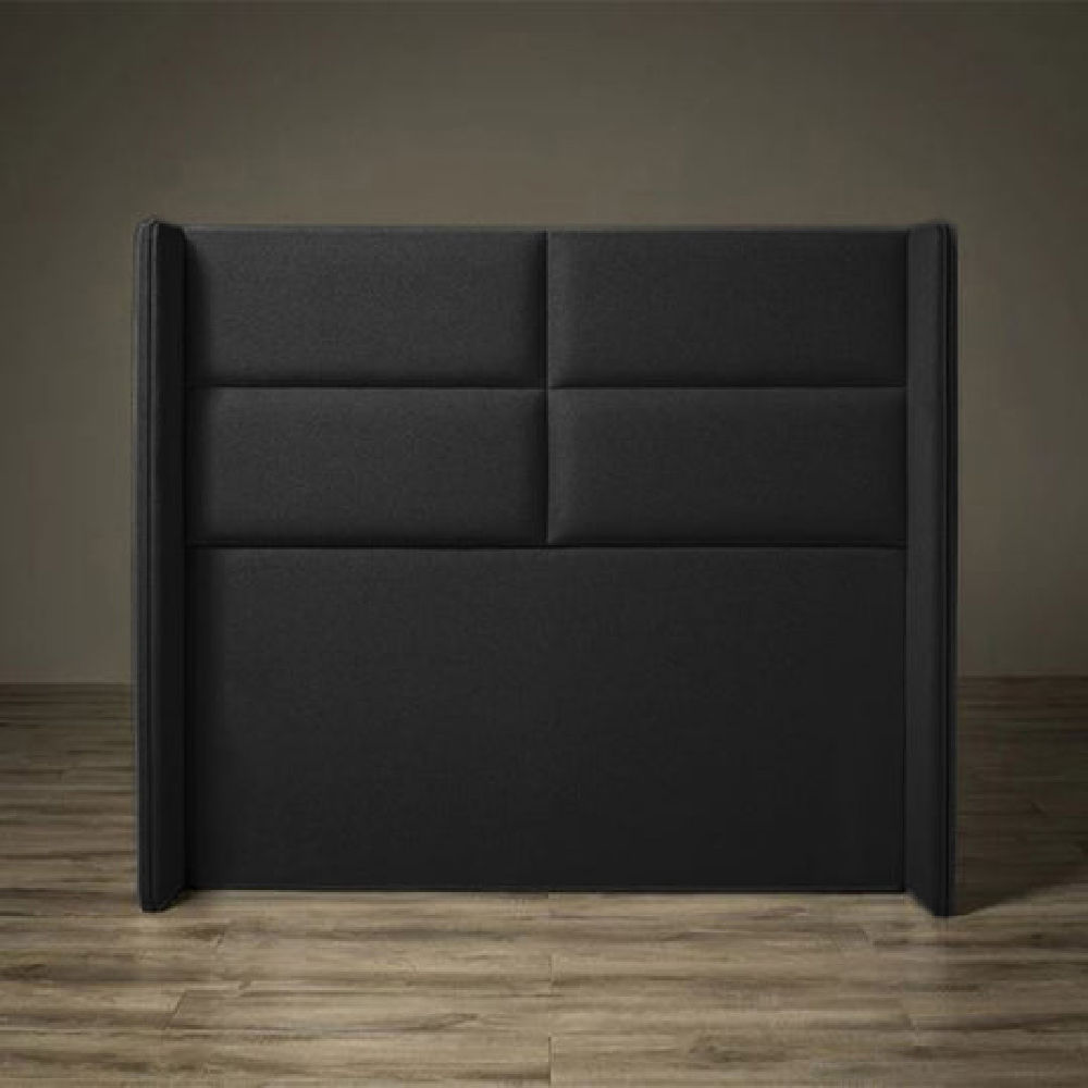 Fira Linear Winged Headboard Queen Monaco-Volcanic Ash