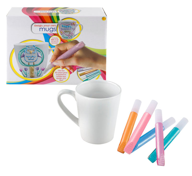 Design Your Own Mug - Paint & Mug - Assorted Colours - 4 Pack