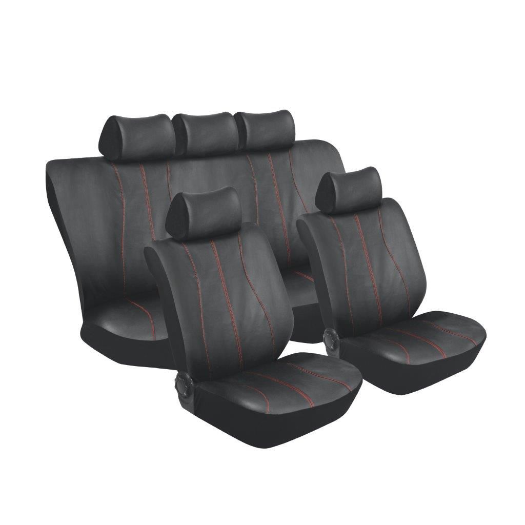 STINGRAY Galaxy 11Pc Car Seat Cover Set Universal fit Black/red