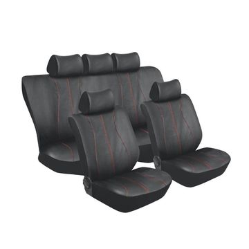STINGRAY Galaxy 11Pc Car Seat Cover Set Universal fit Black/red