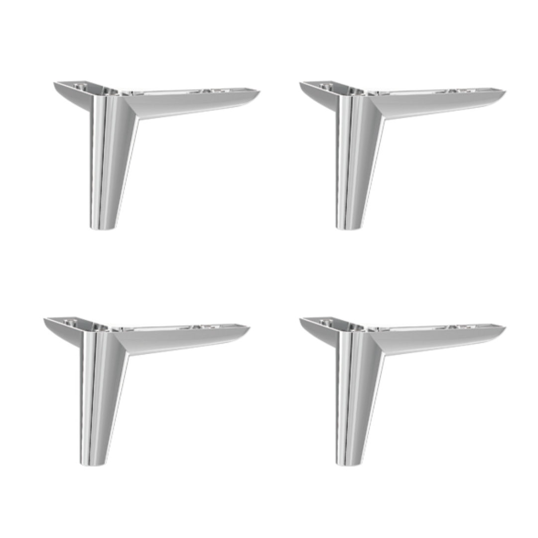 Retro 14 cm Chrome Furniture Leg – Set of 4 Sofa Legs (Furniture Accessories, Plastic)