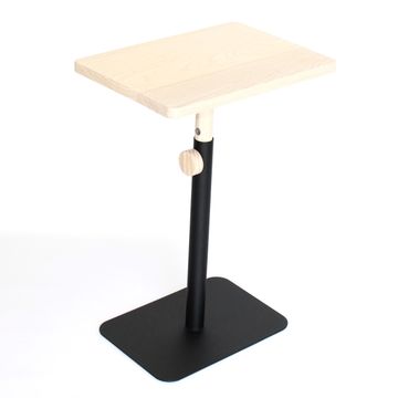 Studio Adjustable Side Table Height Ranging from 47cm to 71cm in Cotton White Stain