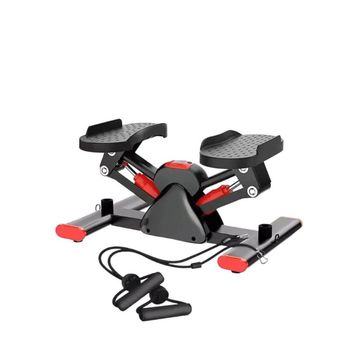 Mini Stepper Exercise Machine with Resistance Bands, LCD Display, Red and Black