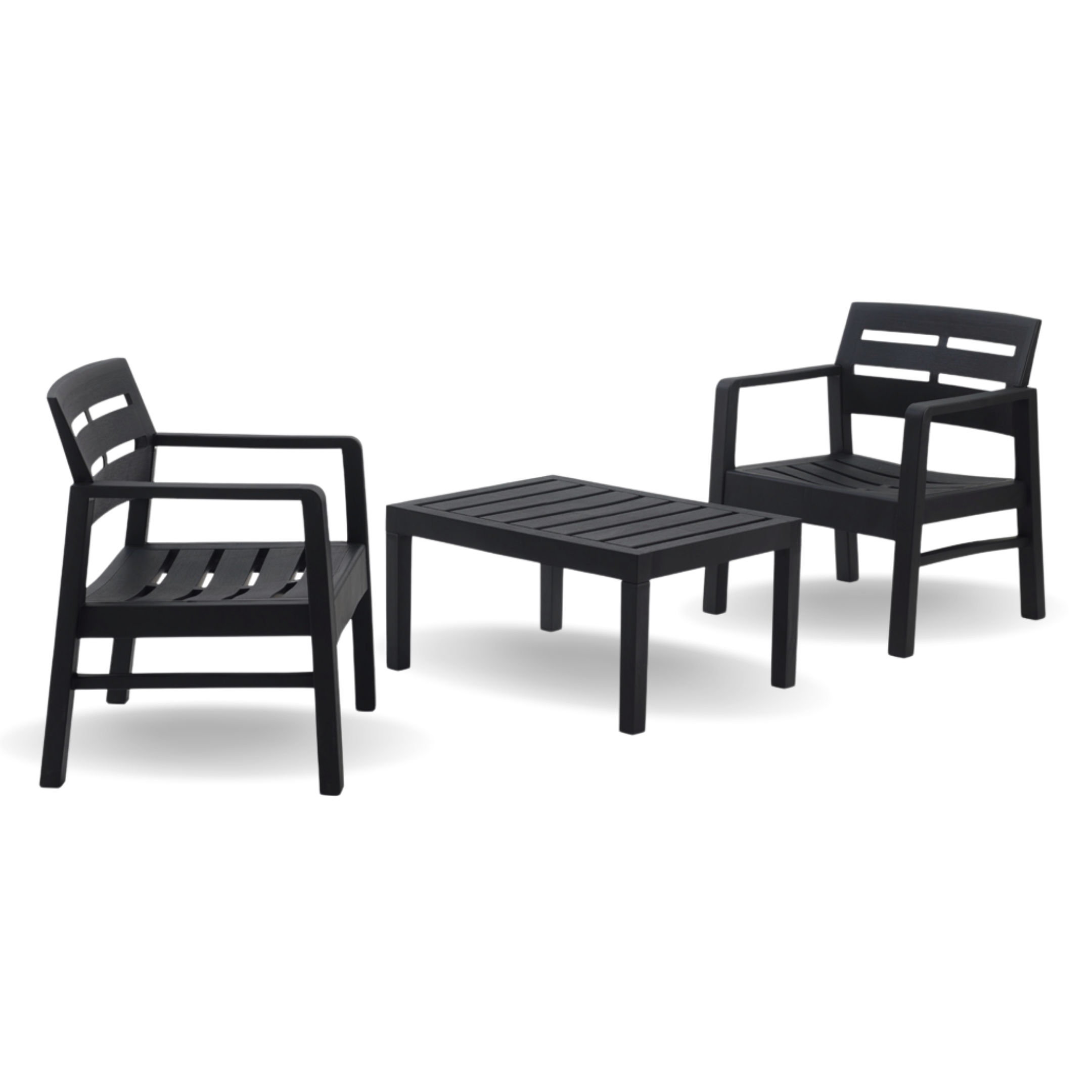 ECONOFURN Progarden Lombok 3 Piece Patio / Balcony Set - Anthracite
