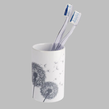 Toothbrush Tumbler Astera Range Ceramic White/Grey