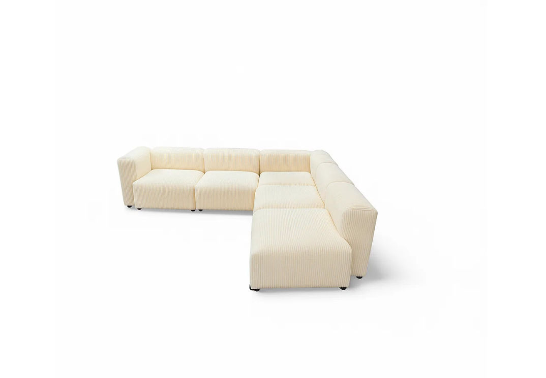 Andrew Modular Sofa - Corduroy Cream-White Left Sided