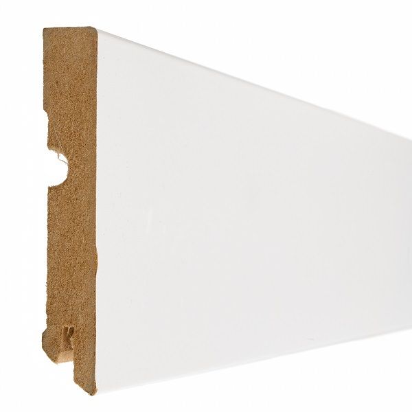 Skirting Cubic White Paintable MDF Matt Finnish 95mm x 16mm x 2400mm