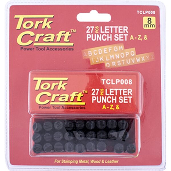Letter Punch Set 8Mm (A-Z) Black Finish