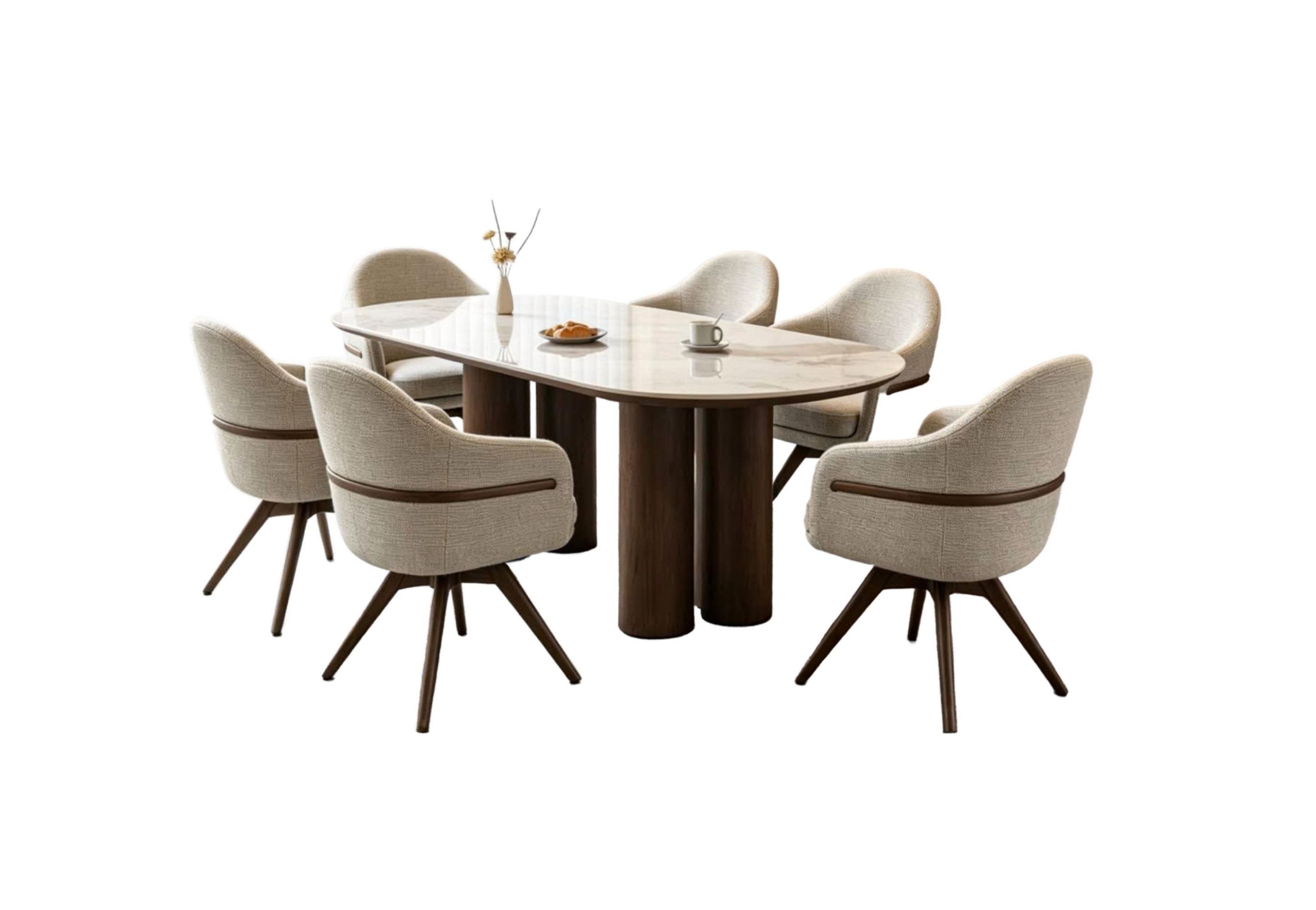 Oval Marble Dining Set