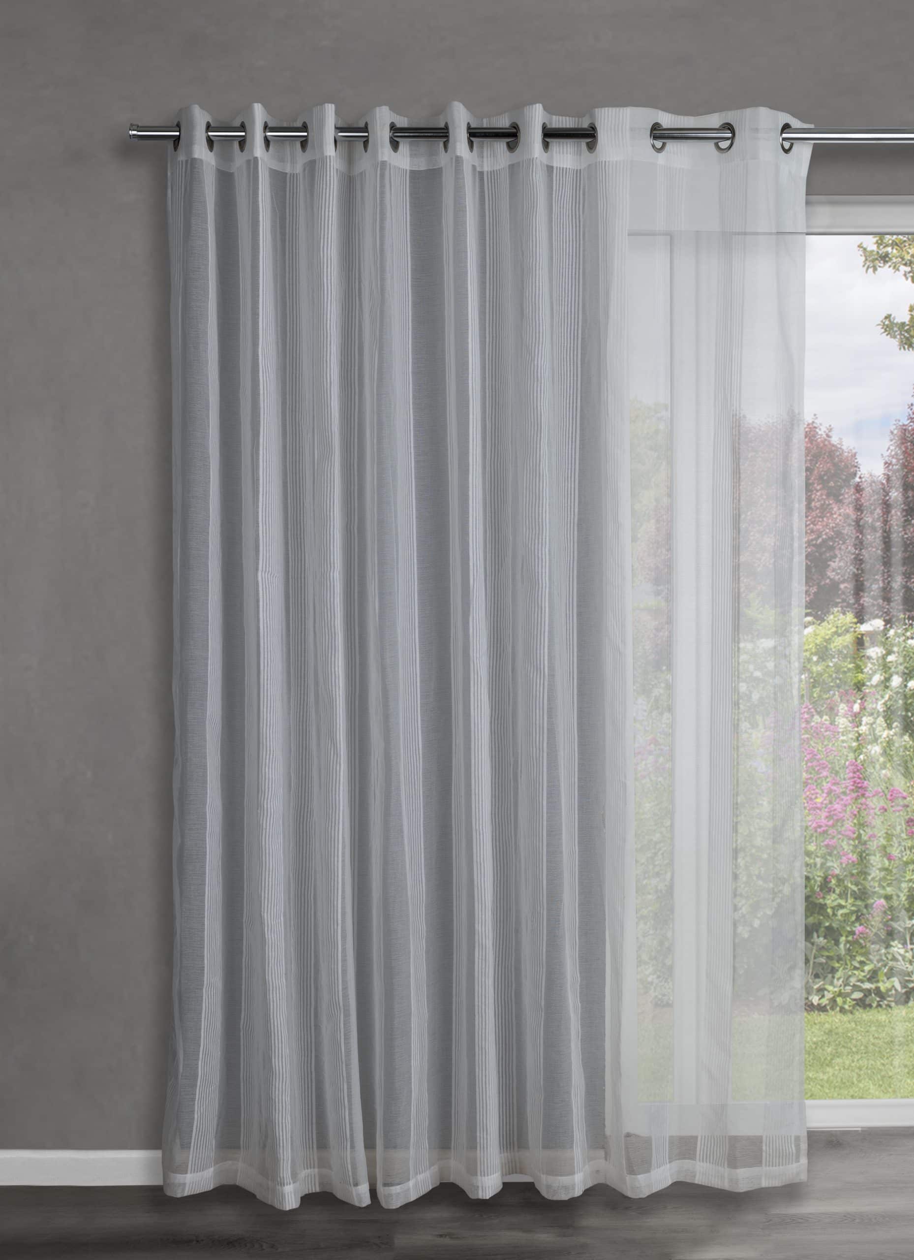 Stuart Graham Symphony Eyelet Curtains – Grey 230cm (W) x 252cm (Drop)