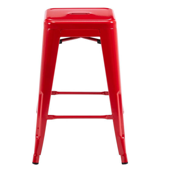Metal Stackable Bar Stools - Red-1 pack