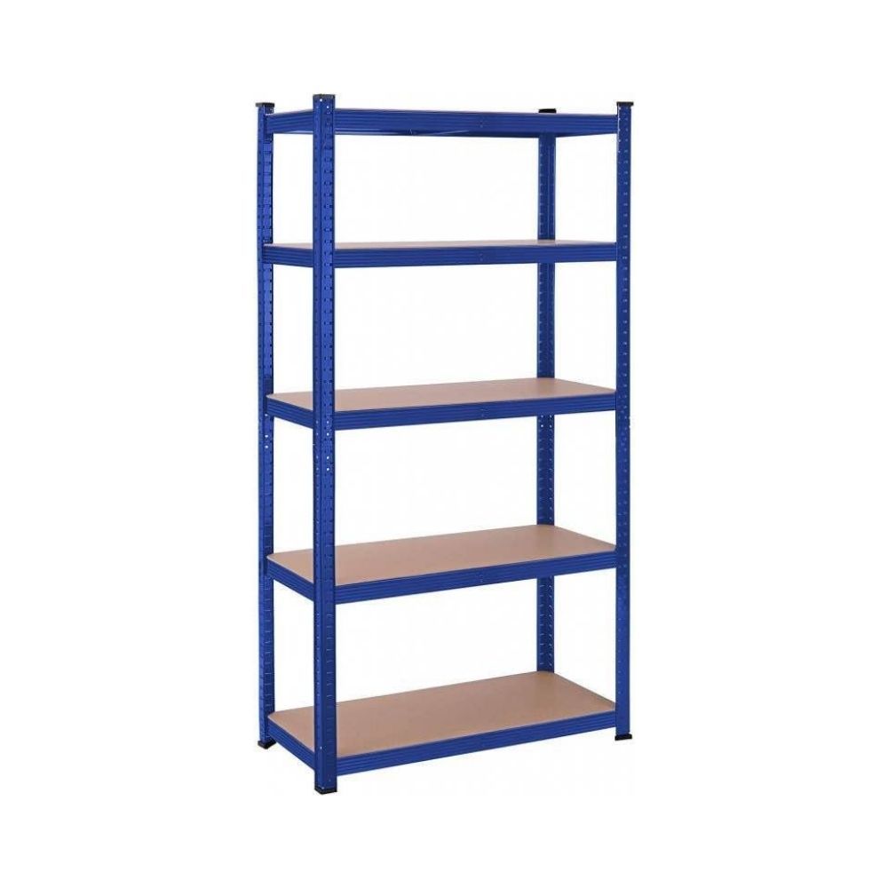 Bragg Heavy-Duty 5-Tier Industrial Steel Storage Shelves, Blue