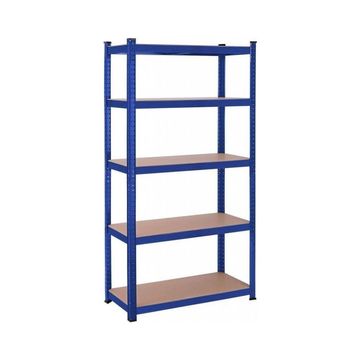Bragg Heavy-Duty 5-Tier Industrial Steel Storage Shelves, Blue