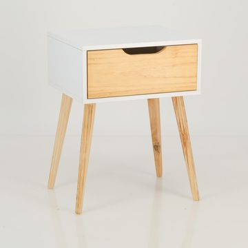 Halti One Drawer Side Table - White