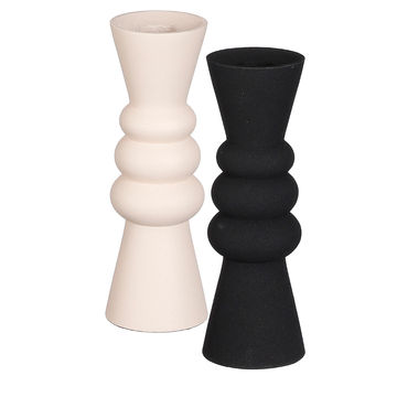 Rollo Candleholder Off White 18.5 x 6cm