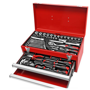Ampro - 2 Drawer Chest Tool Set - 82Pc 1/4 & 1/2?Drive