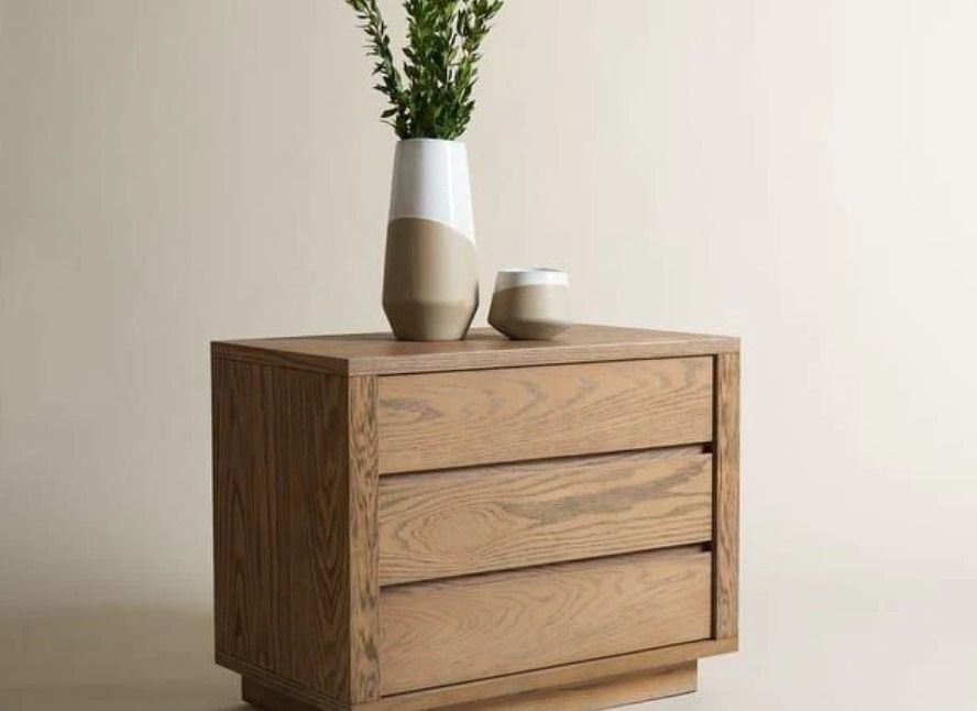 DecorMama Tabs Bedside Pedestal – Natural Oak