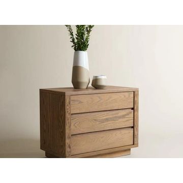 DecorMama Tabs Bedside Pedestal – Natural Oak