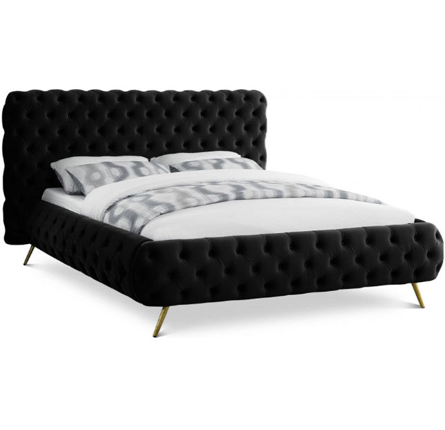 Dawn Sleigh Bed King -Black