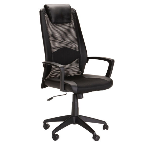 EXEC HIBACK OFFICE CHAIR W-156 - BLACK