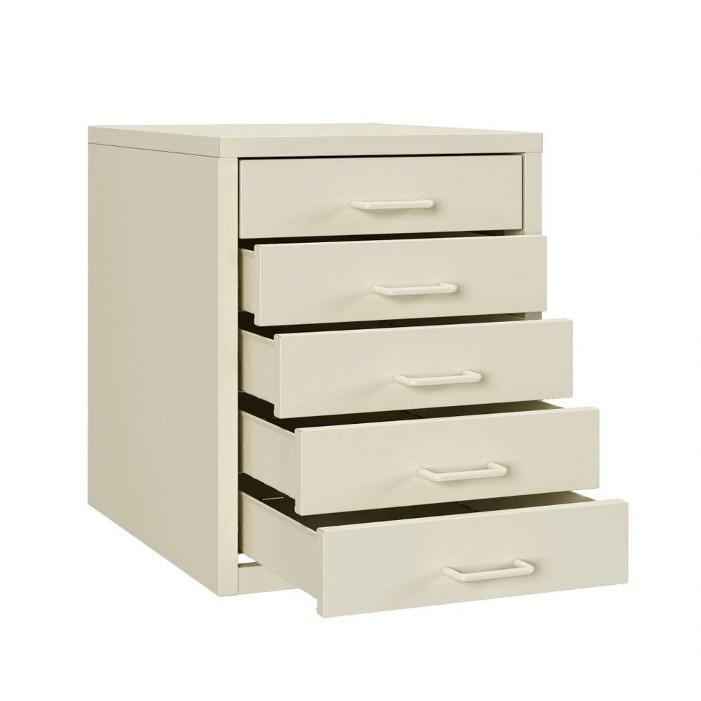 Steel Desk Organizer 5 Drawer Desktop Storage Cabinet - Beige