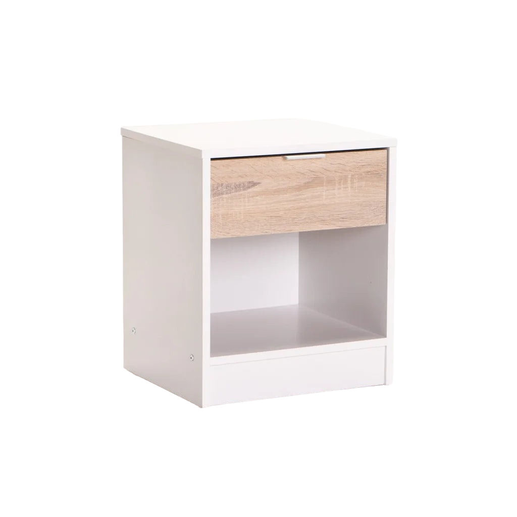 Vividitto - Marlini 1 Drawer Pedestal - Oak / White