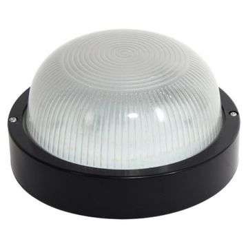 230VAC 9W Black LED Bulkhead 6000K IP54