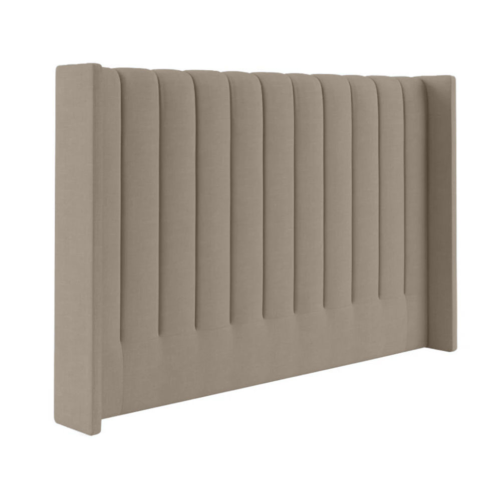 Myra Stripped Wing Headboard Queen Brown