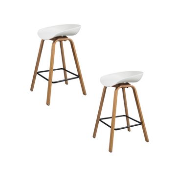 Toledo Bar Stool – White – 75 cm seat height (Set of 2 Chairs)